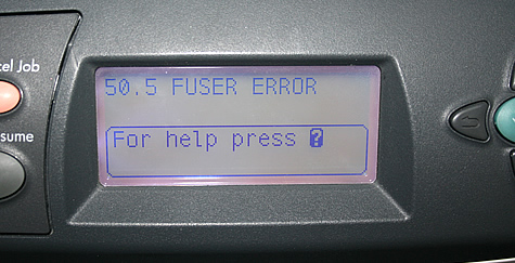 50.5 fuser error code HP LaserJet 4200 4240 4250 4300 4350