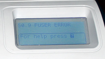 50.9 Fuser error HP LaserJet P4014 P4015 P4515