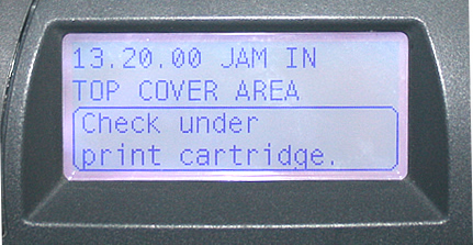 13.20.00 Jam in Top Cover Area Error on an HP LaserJet 4200 or HP LaserJet 4300