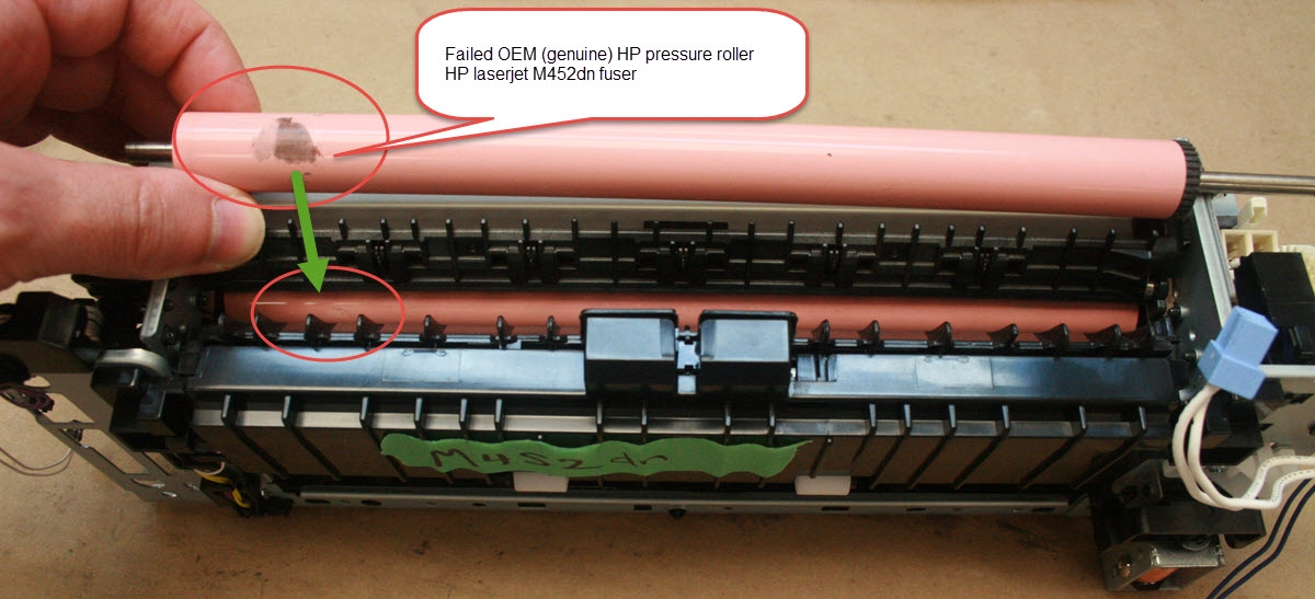 Failed HP Laserjt M452 M477 pressure roller